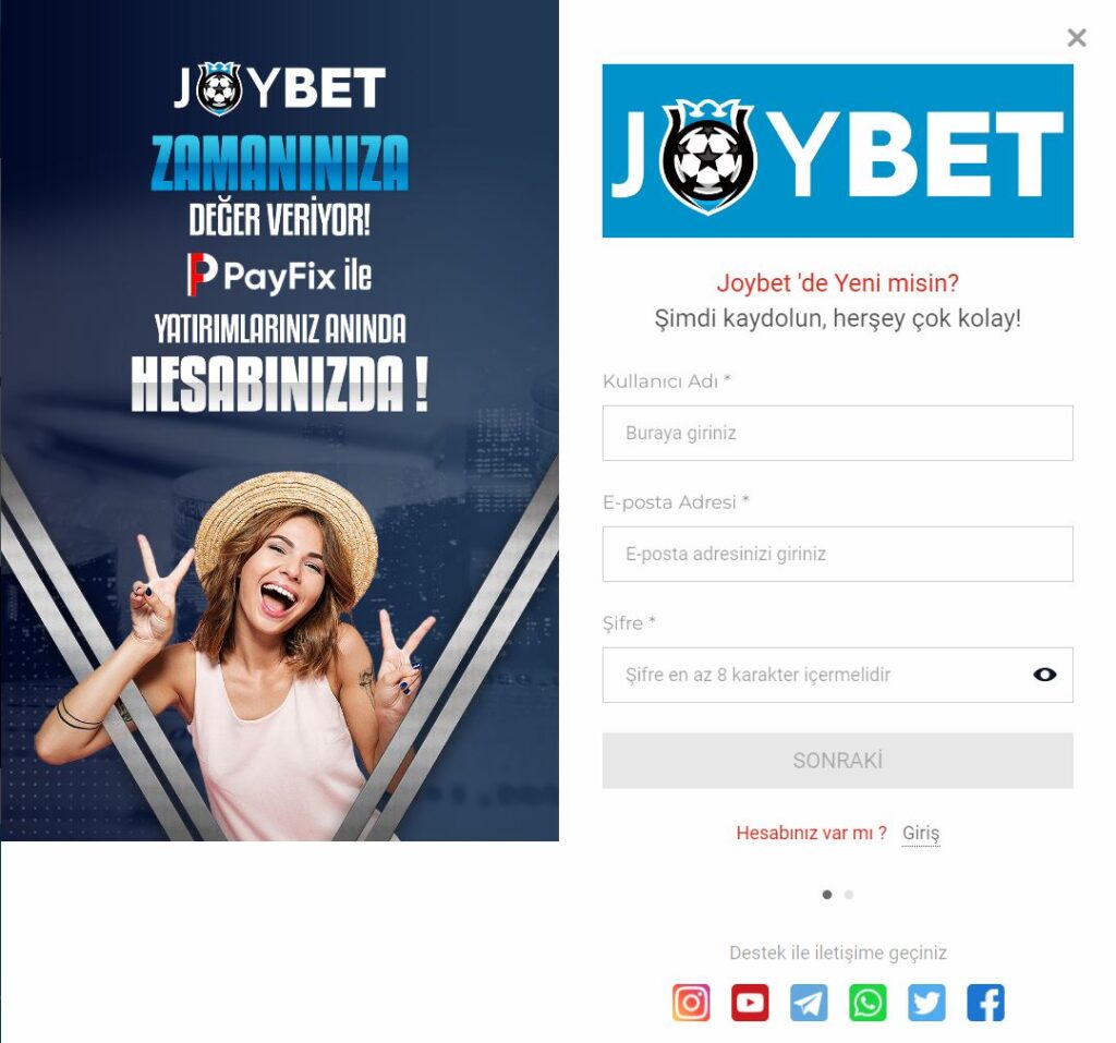 joybet üyelik